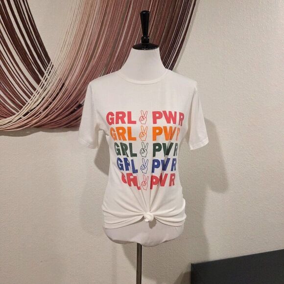 Retro Girl Power Tee Sz M - Picture 1 of 4